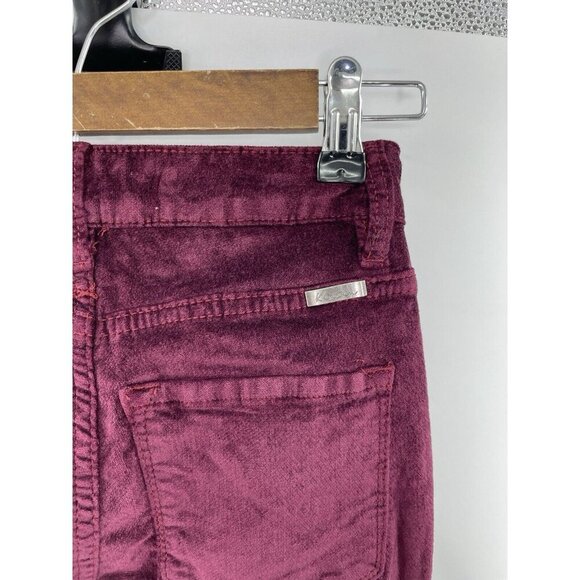 NWT KanCan Women's Ginny‎ Mid Rise Velvet Ankle Skinny Burgundy Pants Size 23 - Picture 5 of 12
